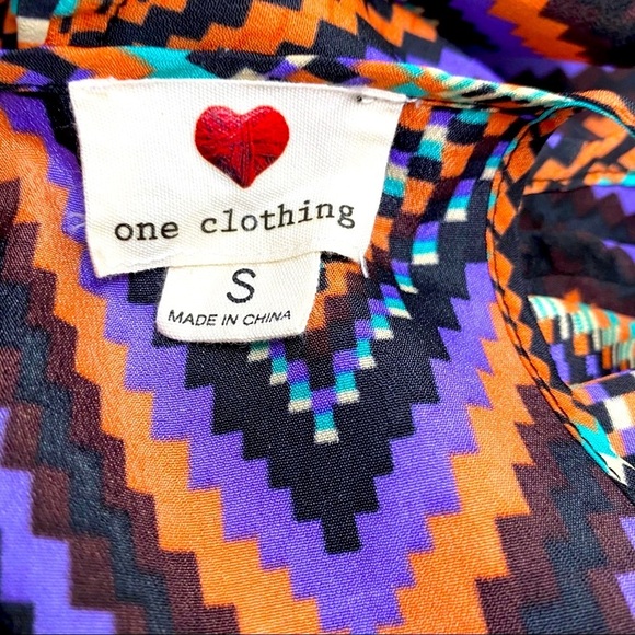 Boho style colorful Chevron Print Pixelated Racer Back Strappy  dress size S🔥 - Picture 4 of 6